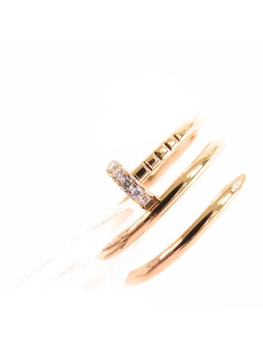 Cartier Juste un Clou Double Pink Gold 18K Diamond 48 Ring